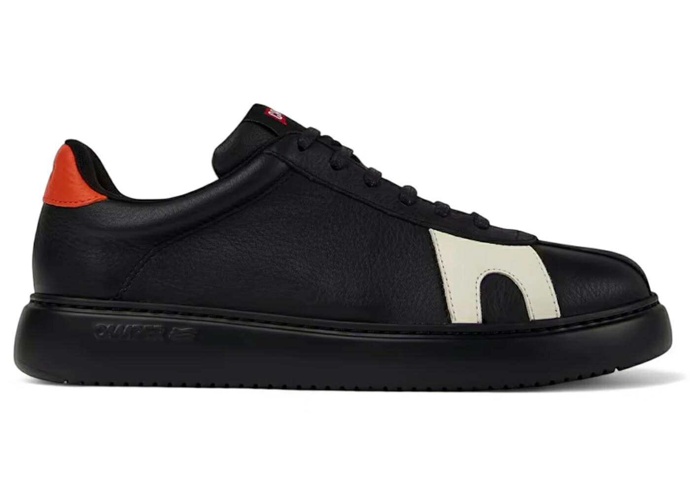 カンペール ツインズ 靴 スニーカー 黒色 ブラック 白色 ホワイト 橙 オレンジ メンズ CAMPER TWINS RUNNER K21 SNEAKER BLACK WHITE ORANGE / BLACK WHITE ORANGE｜スニケス
