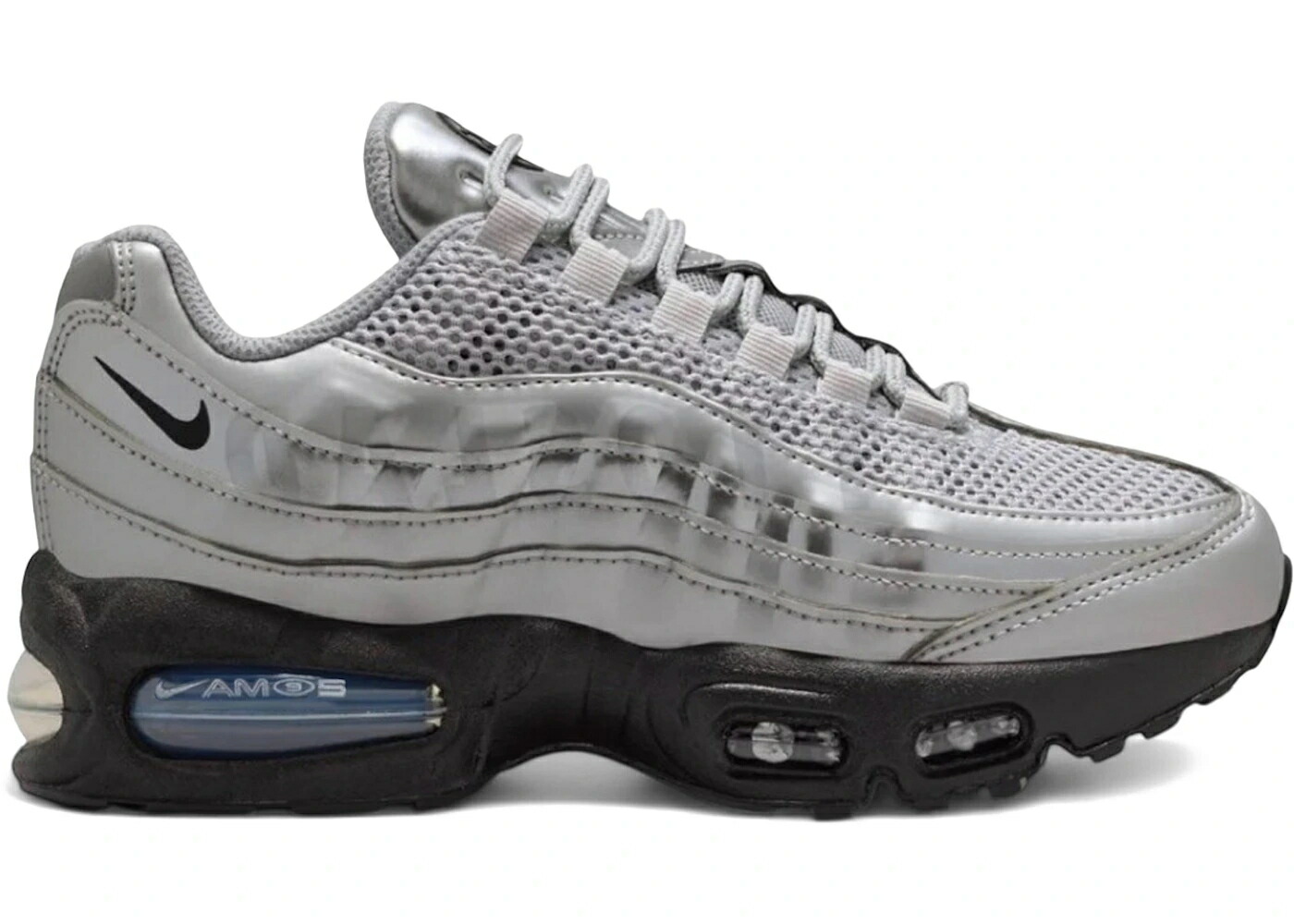 ナイキ マックス バブル 銀色 シルバー 黒色 ブラック エアマックス スニーカー メンズ NIKE AIR MAX 95 SE BIG BUBBLE TOTAL 90 METALLIC SILVER / METALLIC SILVER BLACK