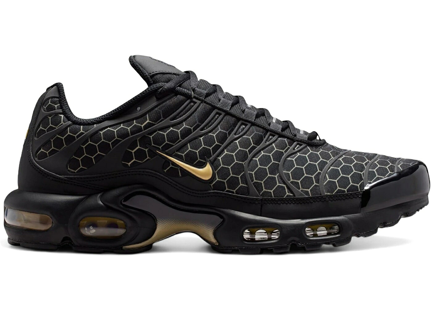 ナイキ マックス 黒色 ブラック ハニー 茶色 ブラウン エアマックスプラス スニーカー メンズ NIKE AIR MAX PLUS BLACK HONEY / BLACK CHALK BAROQUE BROWN LINEN|スニケス