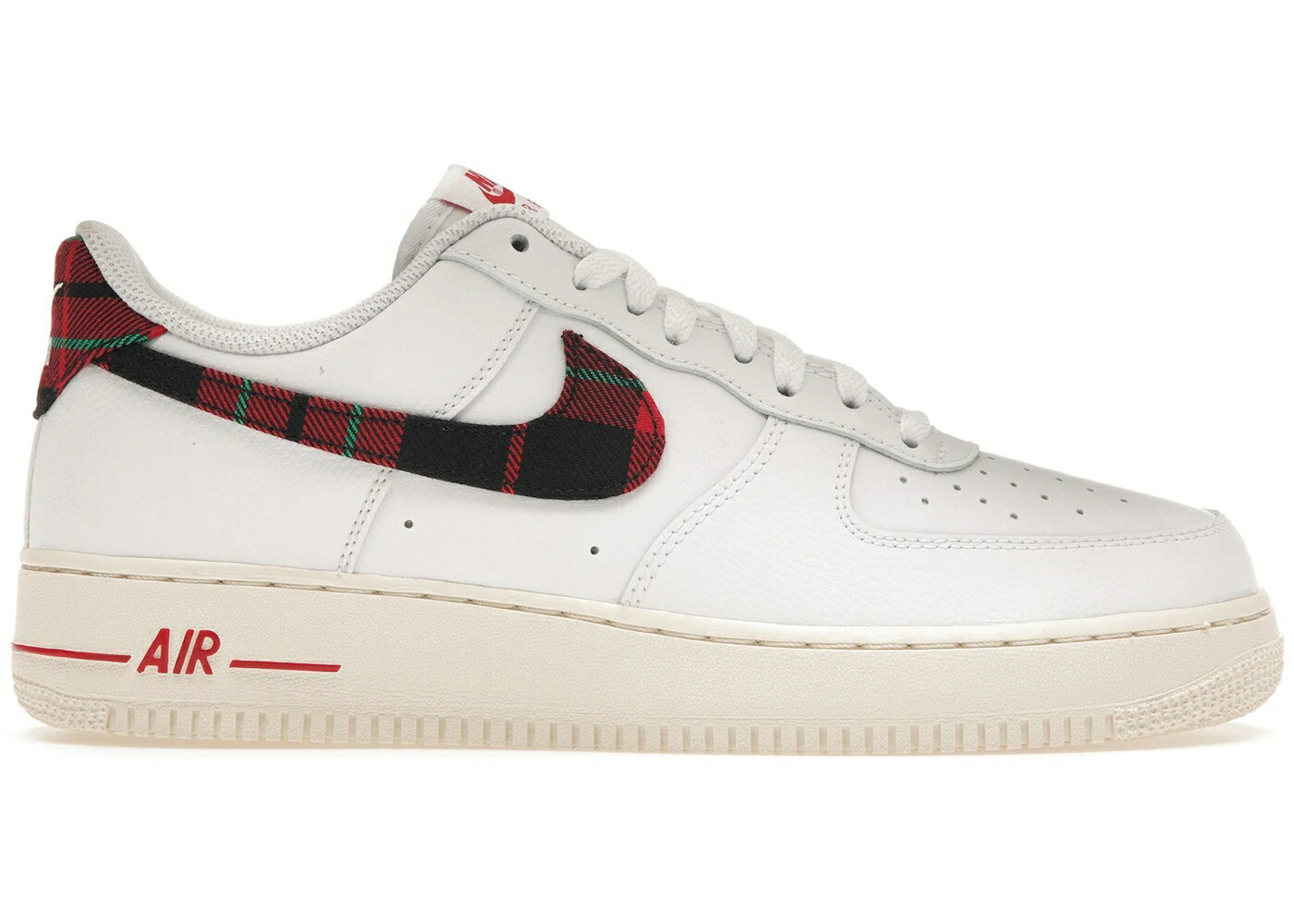 ナイキ 白色 ホワイト 赤 レッド スタジアム 緑 グリーン アイボリー エアフォース 07 スニーカー メンズ NIKE AIR FORCE 1 LOW LV8 TARTAN PLAID WHITE UNIVERSITY RED / WHITE STADIUM GREEN PALE IVORY