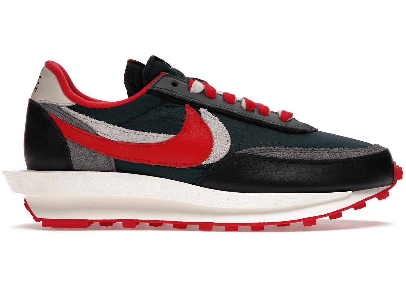ナイキ ワッフル アンダーカバー 赤 レッド アイボリー スニーカー メンズ NIKE LD WAFFLE SACAI UNDERCOVER MIDNIGHT SPRUCE UNIVERSITY RED / MIDNIGHT SPRUCE PALE IVORY DARK
