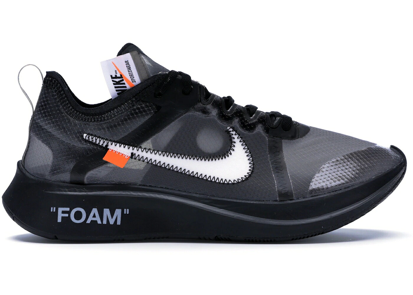 ナイキ ズーム オフホワイト 黒色 ブラック 銀色 シルバー 白色 ホワイト ズームフライ スニーカー メンズ NIKE ZOOM FLY OFF-WHITE BLACK SILVER / BLACK WHITE CONE|スニケス
