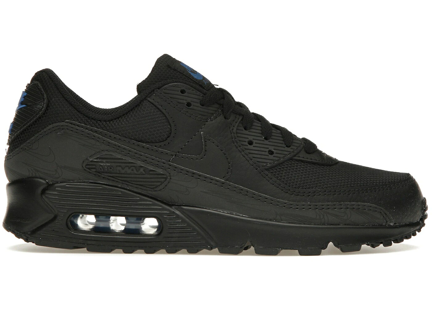 ナイキ マックス 黒いこと 黒いこと 青み 青色 大気圏マックス スニーカー メンズ NIKE AIR MAX 90 BLACK BLUE REFLECTIVE / BLACK DARK MARINA BLUE