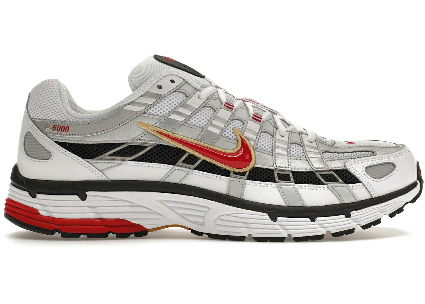 ナイキ プラチナム 赤 赤いこと 白いこと 白いこと スニーカー メンズ NIKE P-6000 PLATINUM VARSITY RED / WHITE METALLIC PLATINUM VARSITY
