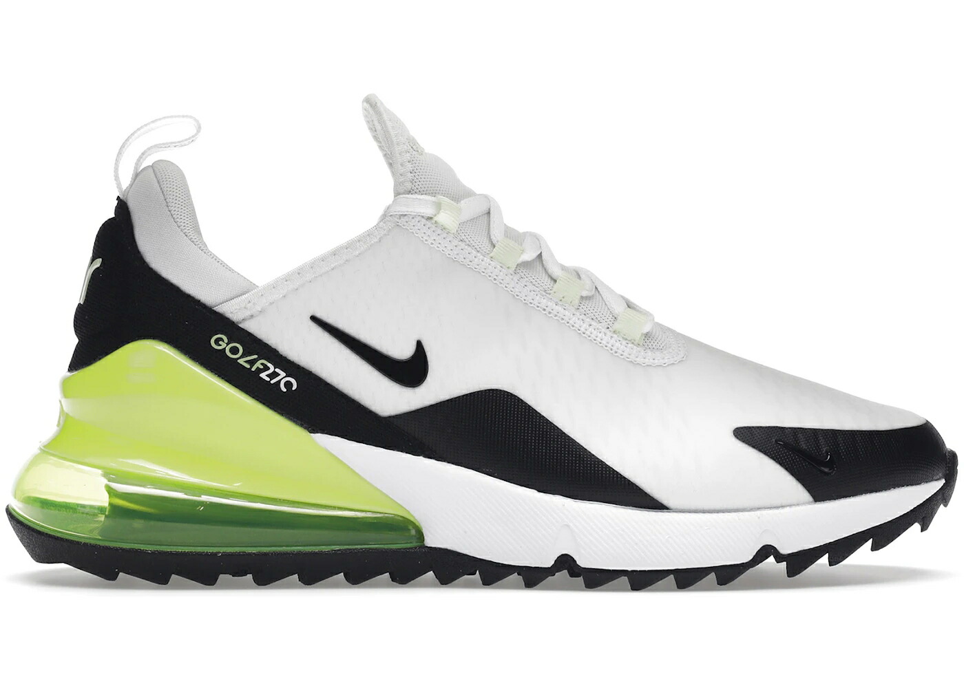 ナイキ マックス ゴルフ 白色 ホワイト 黒色 ブラック エアマックス スニーカー メンズ NIKE AIR MAX 270 GOLF WHITE BLACK VOLT / WHITE BLACK VOLT BARELY VOLT