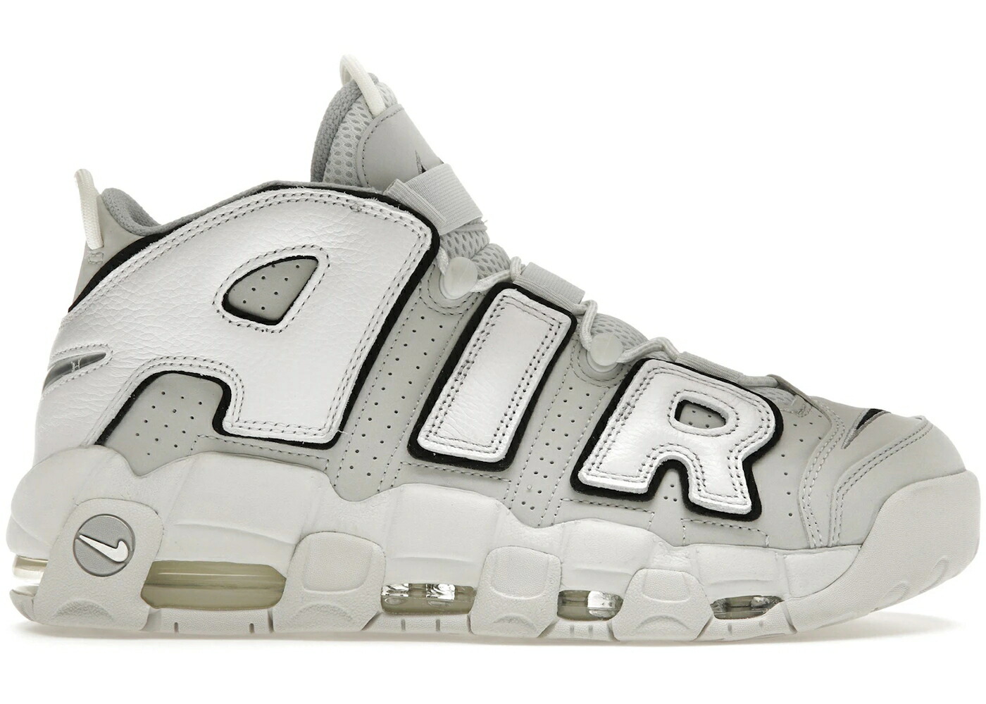ナイキ アップテンポ 白色 ホワイト 黒色 ブラック エアモアアップテンポ モアテン スニーカー メンズ NIKE AIR MORE UPTEMPO 96 PHOTON DUST / PHOTON DUST WHITE BLACK METALLIC