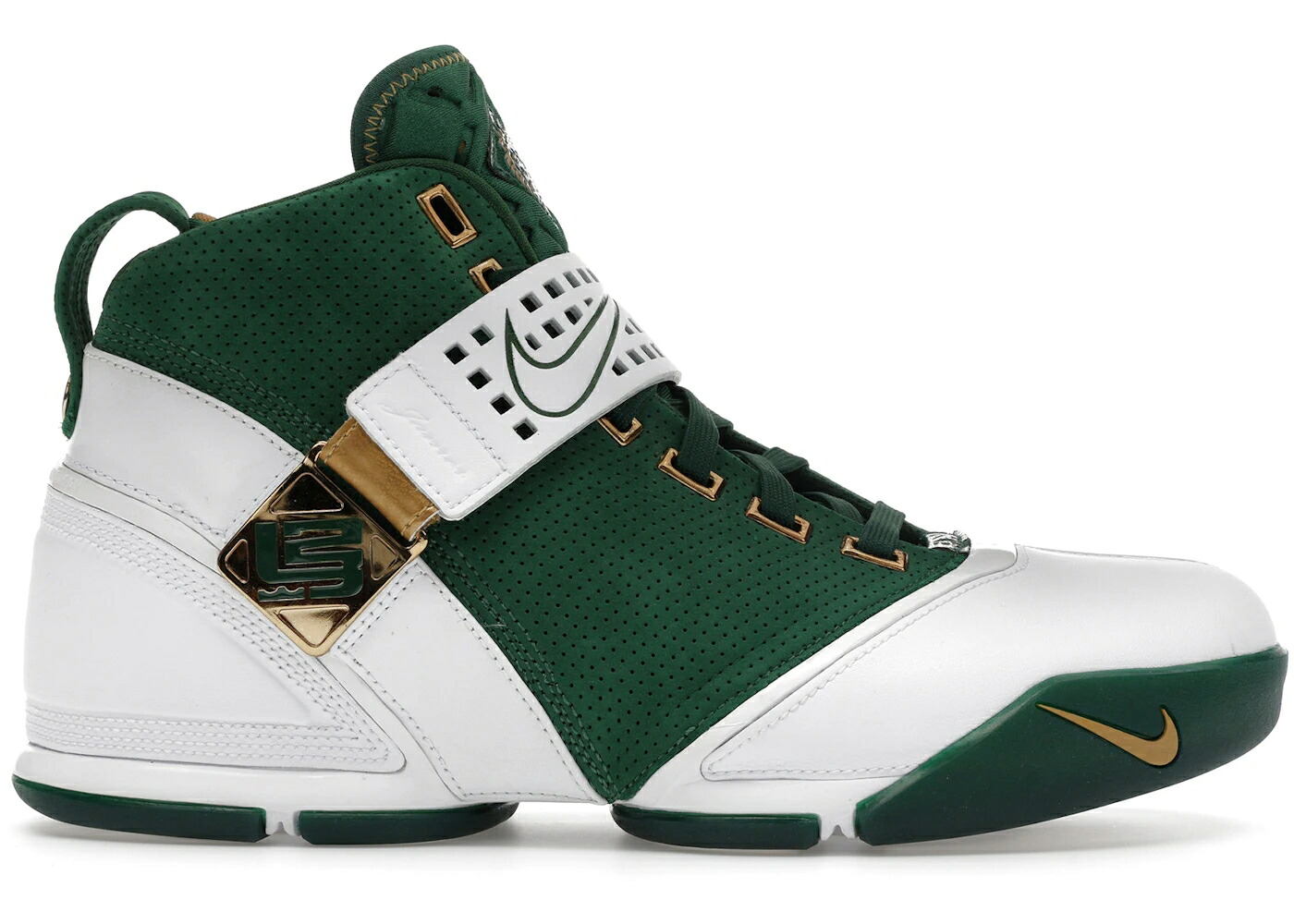 ナイキ レブロン 緑 グリーン ゴールド 白色 ホワイト スニーカー メンズ NIKE LEBRON 5 GORGE GREEN METALLIC GOLD / GORGE GREEN WHITE METALLIC GOLD