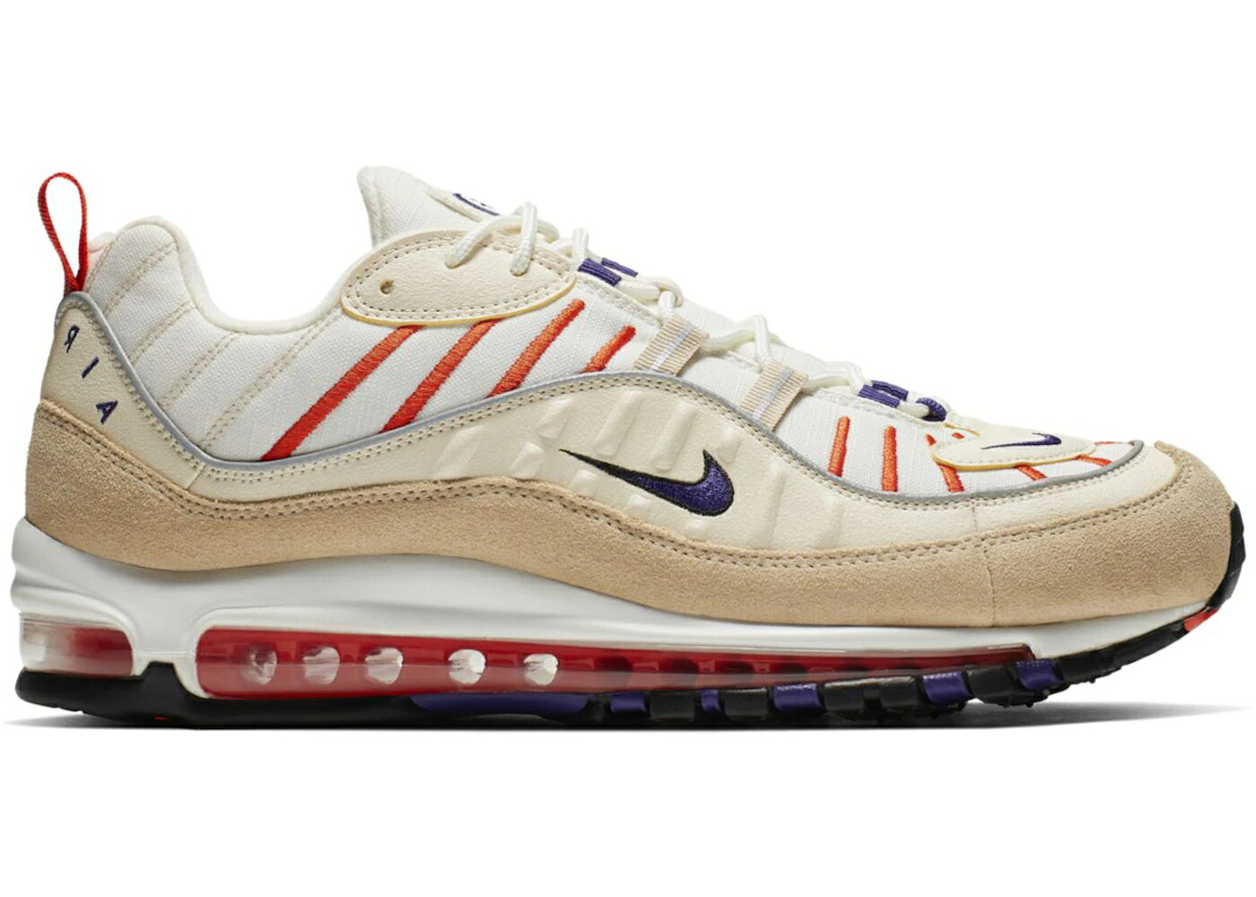 ナイキ マックス 紫 パープル 厚地の外套 皮膚軟化剤 大気圏マックス スニーカー メンズ NIKE AIR MAX 98 SAIL PURPLE / SAIL COURT PURPLE LIGHT CREAM