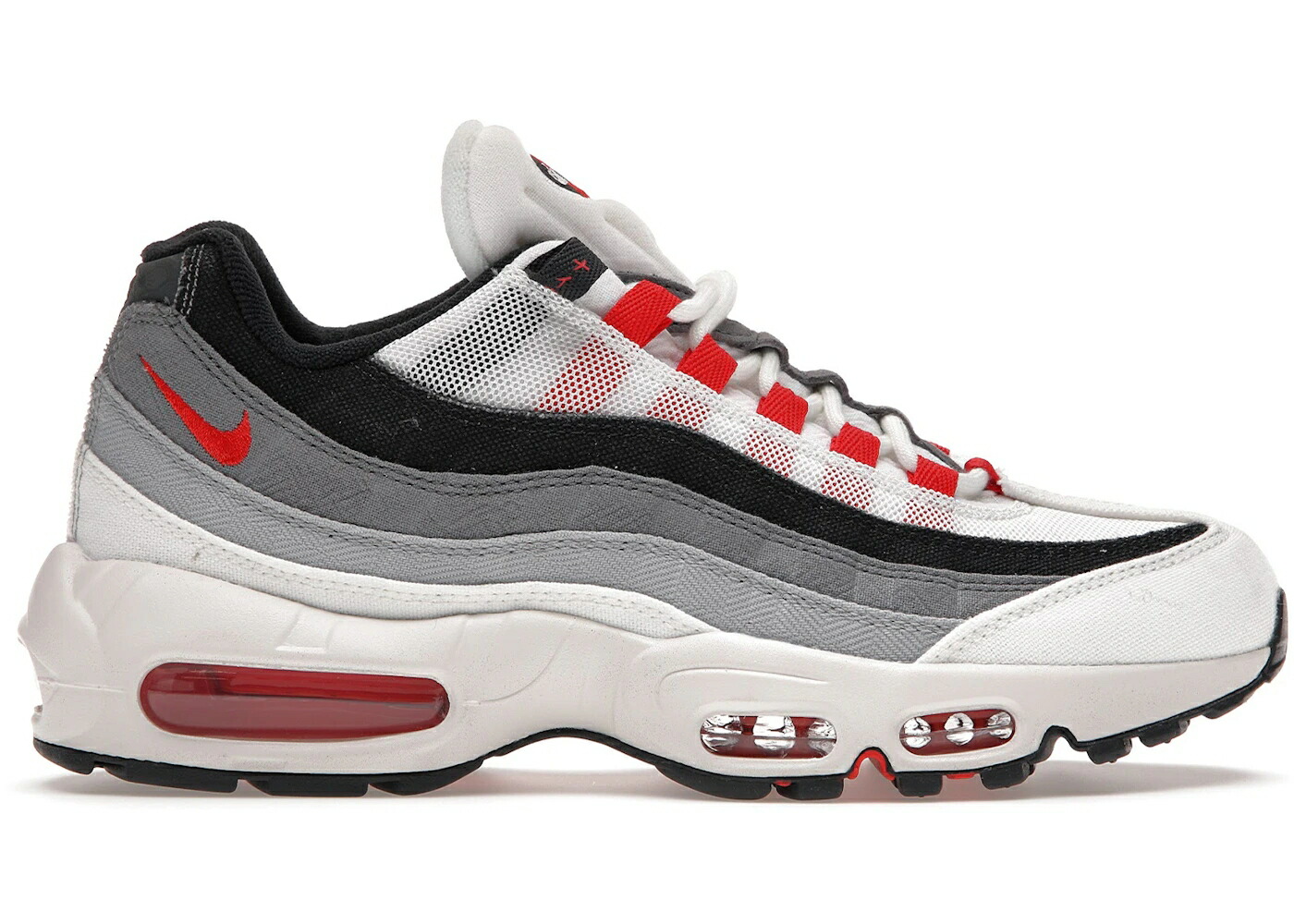 ナイキ マックス 灰色 グレー 白色 ホワイト 赤 レッド エアマックス スニーカー メンズ NIKE AIR MAX 95 SMOKE GREY / SUMMIT WHITE CHILE RED OFF NOIR