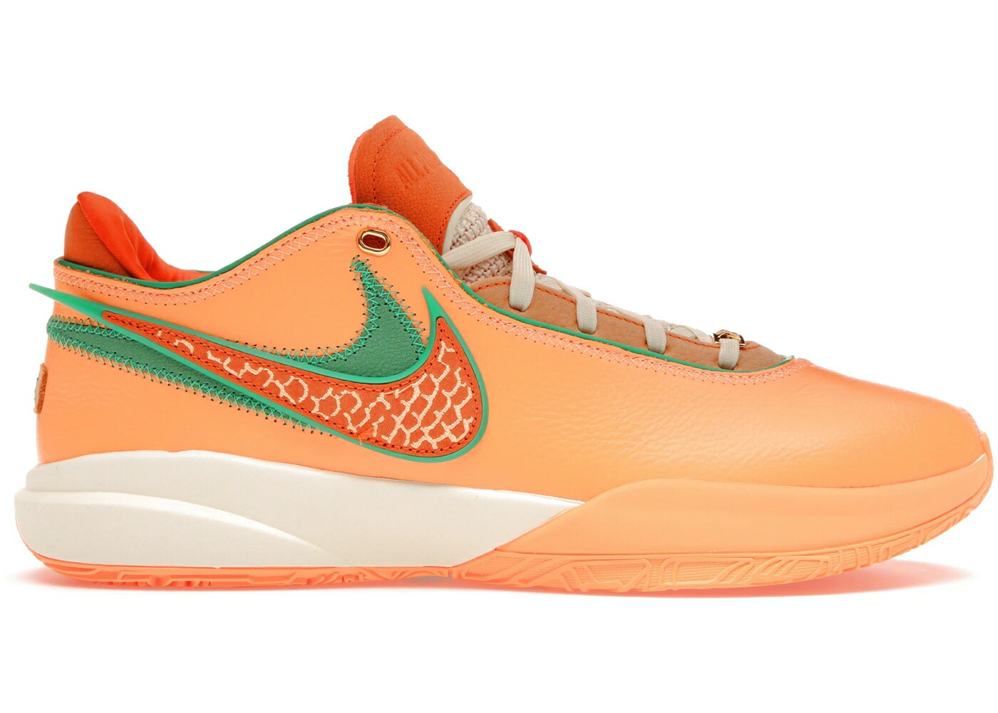 ナイキ レブロン クリーム 橙 オレンジ スニーカー メンズ NIKE LEBRON 20 FAMU PEACH CREAM / PEACH CREAM SAFETY ORANGE