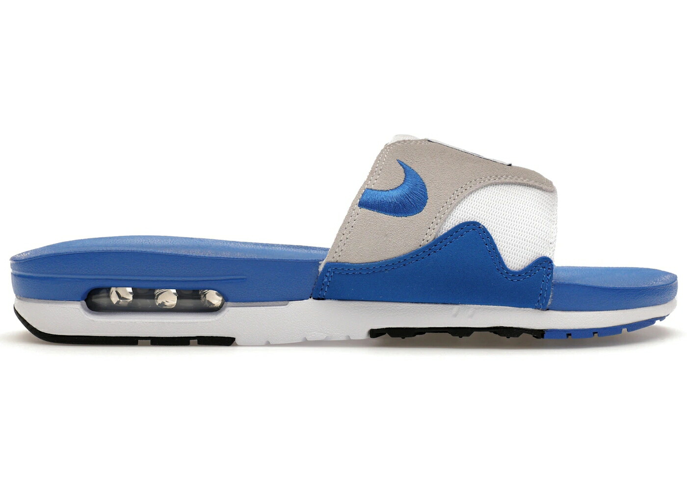 ナイキ マックス サンダル 白色 ホワイト 黒色 ブラック 灰色 グレー エアマックス スニーカー メンズ NIKE AIR MAX 1 SLIDE ROYAL / WHITE BLACK LIGHT NEUTRAL GREY