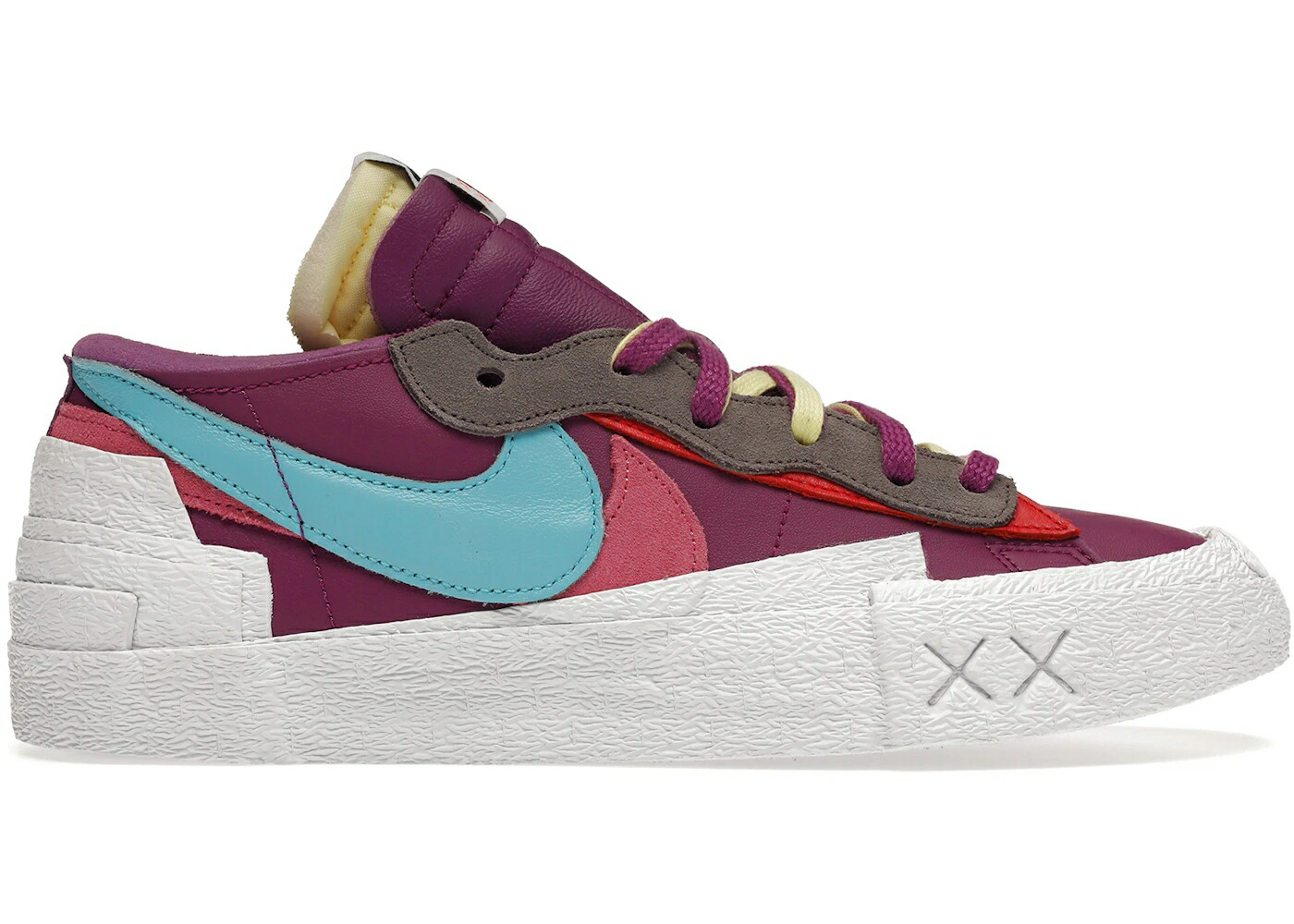 ナイキ ブレイザー 紫 パープル アクア ピンク 白色 ホワイト スニーカー メンズ NIKE BLAZER LOW SACAI KAWS PURPLE DUSK / PURPLE DUSK AQUA PINK WHITE