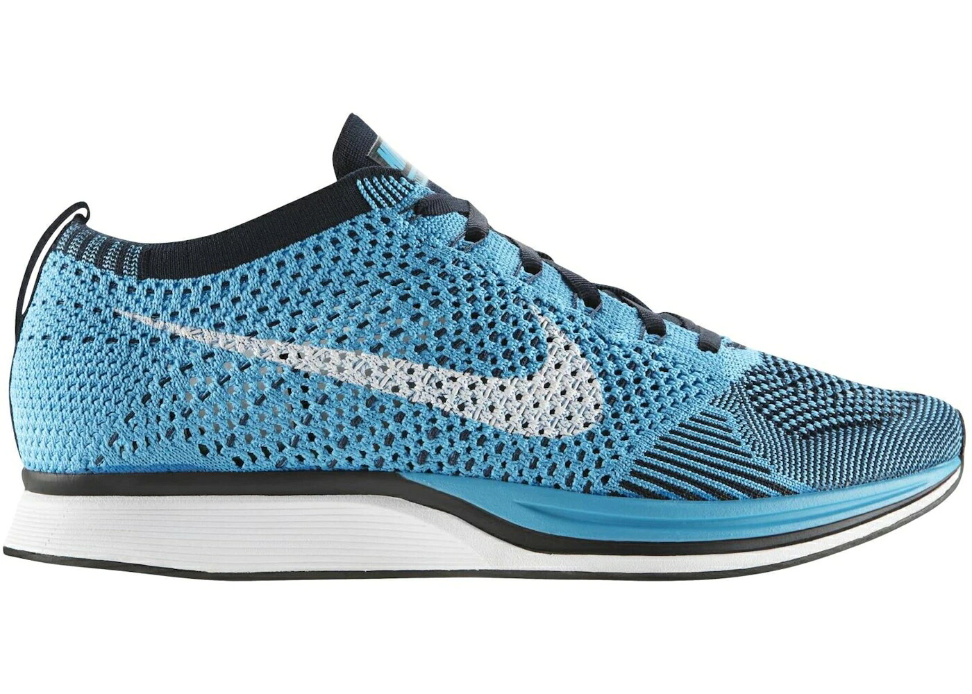 ナイキ フライニット 青色 ブルー 白色 ホワイト スニーカー メンズ NIKE FLYKNIT RACER CHLORINE BLUE / CHLORINE BLUE WHITE DARK｜スニケス