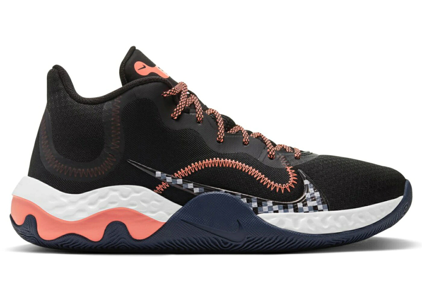 ナイキ 黒いこと 黒いこと サンダー 青味 青み スニーカー メンズ NIKE RENEW ELEVATE BLACK BRIGHT MANGO / BLACK THUNDER BLUE BRIGHT MANGO