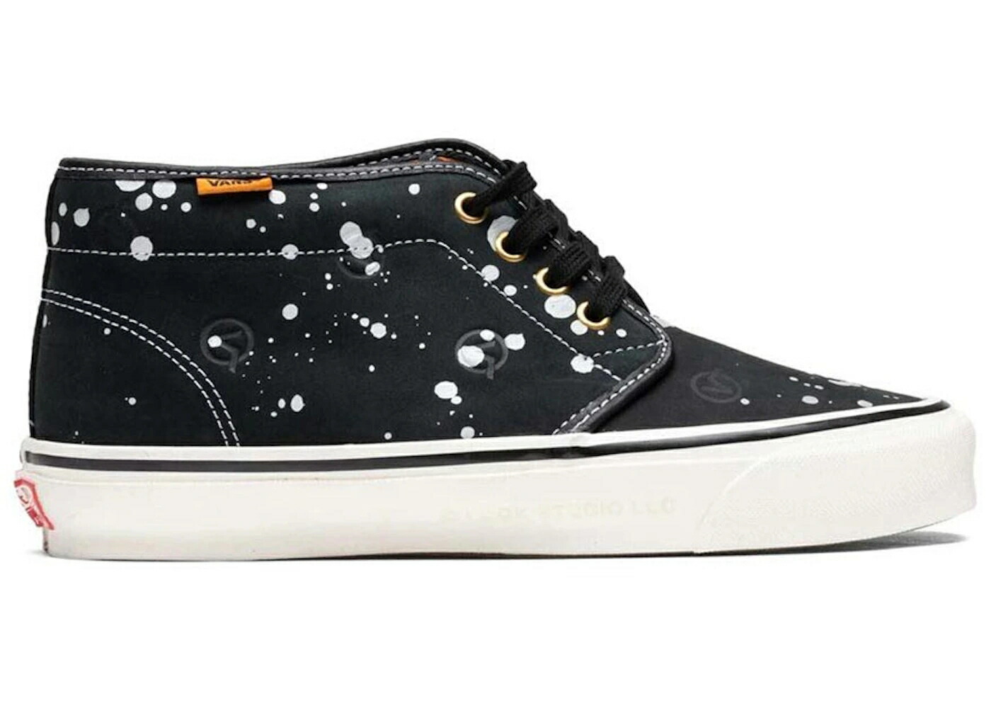 ヴァンズ バンズ チャッカ ブーツ スタジオ 黒色 ブラック 白色 ホワイト チャッカブーツ スニーカー メンズ VANS OG CHUKKA BOOT LX LQQK STUDIO SPLATTER BLACK / BLACK TRUE WHITE