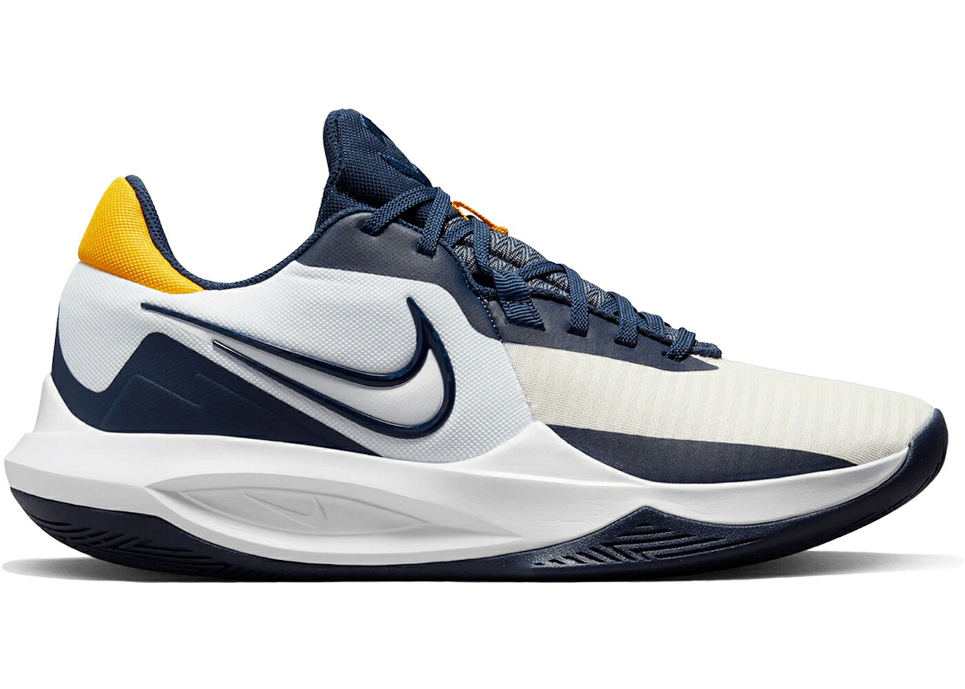 ナイキ 白色 ホワイト 紺色 ネイビー ゴールド スニーカー メンズ NIKE PRECISION 6 WHITE MIDNIGHT NAVY GOLD / WHITE UNIVERSITY GOLD MIDNIGHT