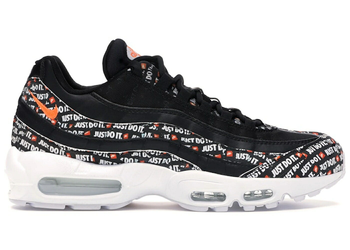 ナイキ マックス 黒色 ブラック 白色 ホワイト 橙 オレンジ エアマックス スニーカー メンズ NIKE AIR MAX 95 JUST DO IT PACK BLACK / BLACK BLACK WHITE TOTAL ORANGE