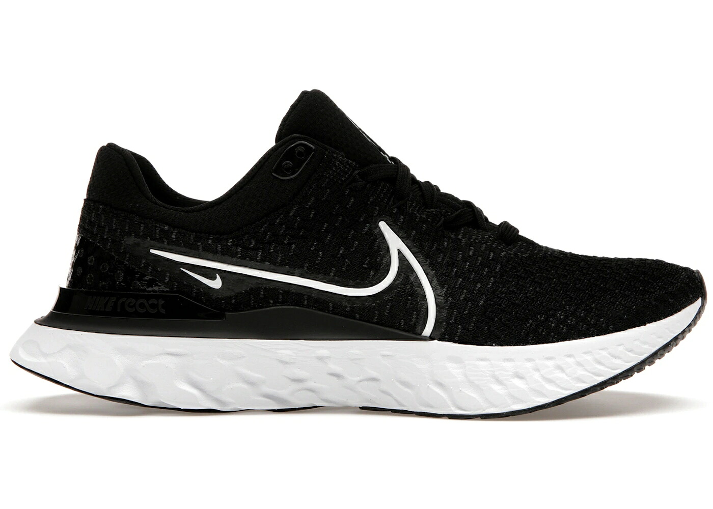 ナイキ リアクト 幽客 飛球編み物 黒いこと 黒いこと 白いこと 白いこと スニーカー メンズ NIKE REACT INFINITY RUN FLYKNIT 3 BLACK WHITE / BLACK WHITE