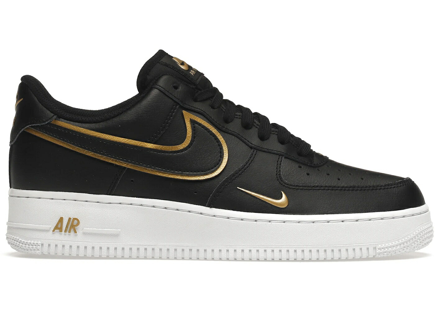 ナイキ 黒いこと 黒いこと ゴールド 白いこと 白いこと 空軍 \u002707 スニーカー メンズ NIKE AIR FORCE 1 LOW BLACK METALIC GOLD / BLACK METALLIC GOLD WHITE BLACK