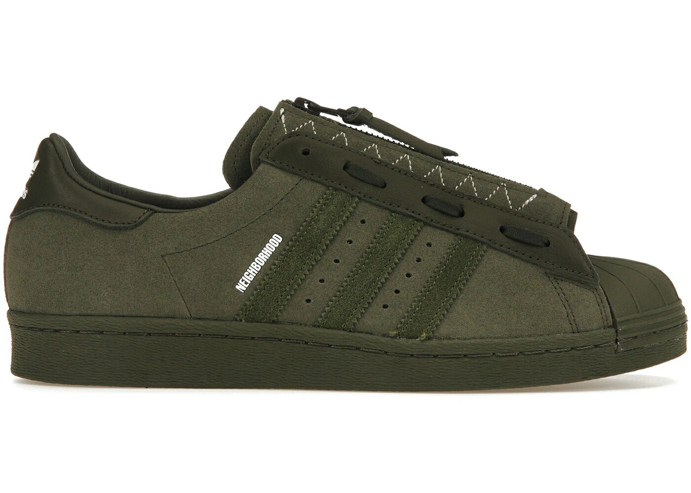 アディダス スーパースター オリーブ 緑 グリーン 白色 ホワイト スニーカー メンズ ADIDAS SUPERSTAR 80S NEIGHBORHOOD OLIVE / DARK GREEN GREEN WHITE