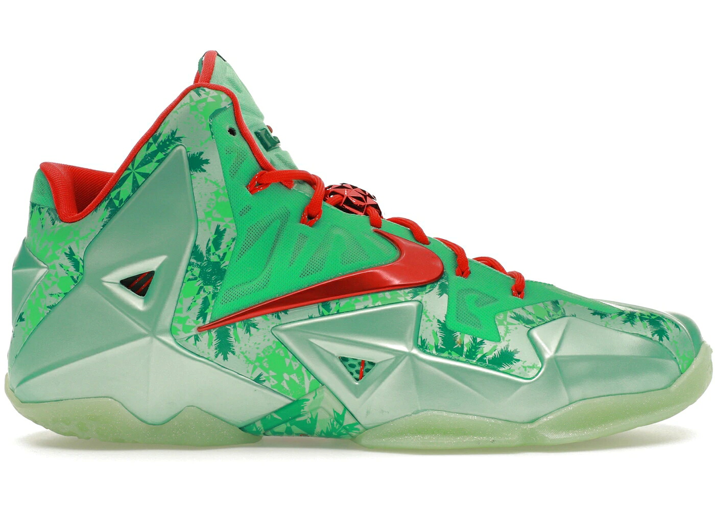 ナイキ レブロン クリスマス 緑 緑であること クリムゾン スニーカー メンズ NIKE LEBRON 11 CHRISTMAS / GREEN GLOW LIGHT CRIMSON ARCTIC