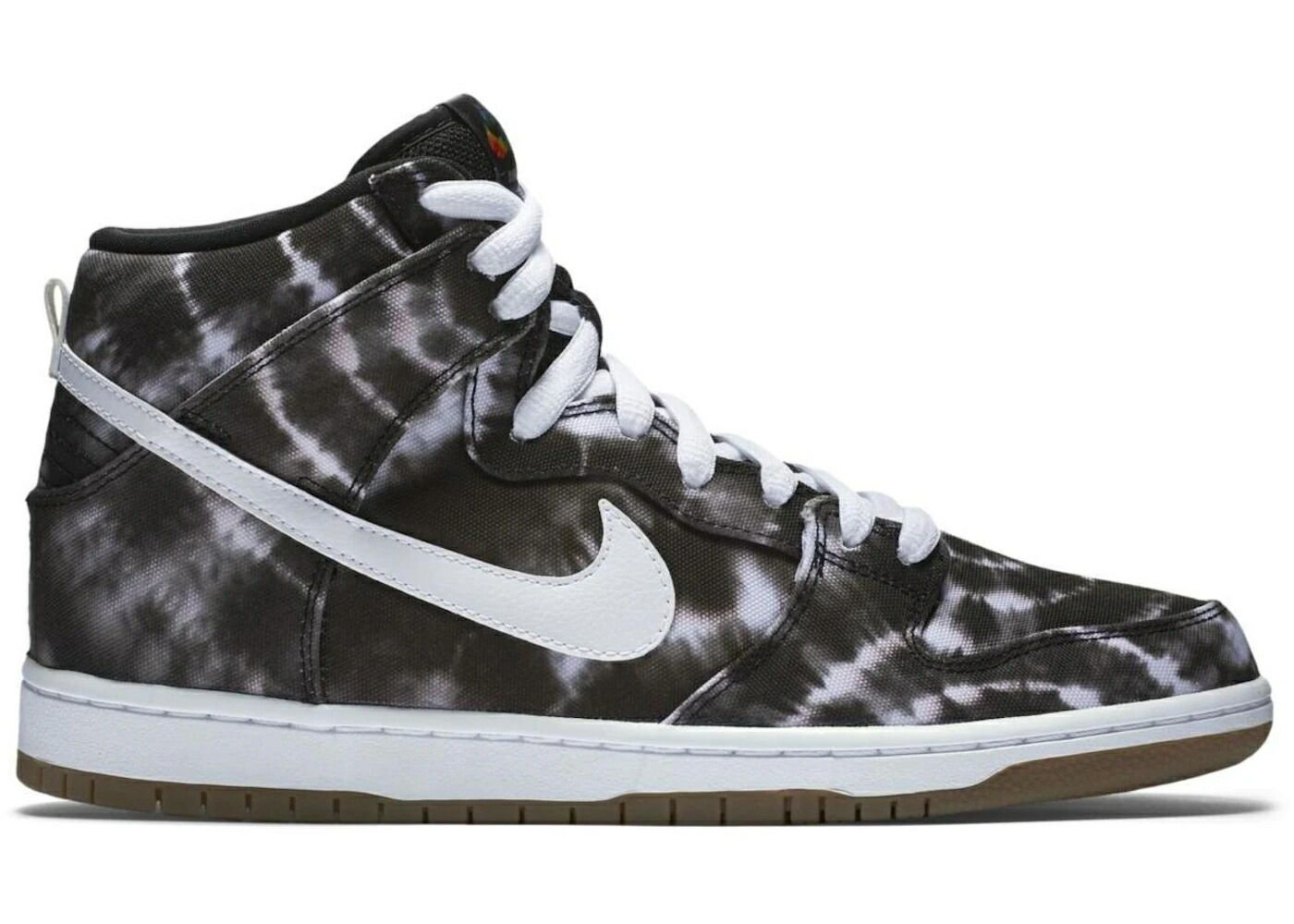 ナイキ エスビー ダンク ハイ ネクタイ 黒色 ブラック 白色 ホワイト ダンクハイ スニーカー メンズ NIKE SB DUNK HIGH TIE DYE BLACK / BLACK WHITE WHITE