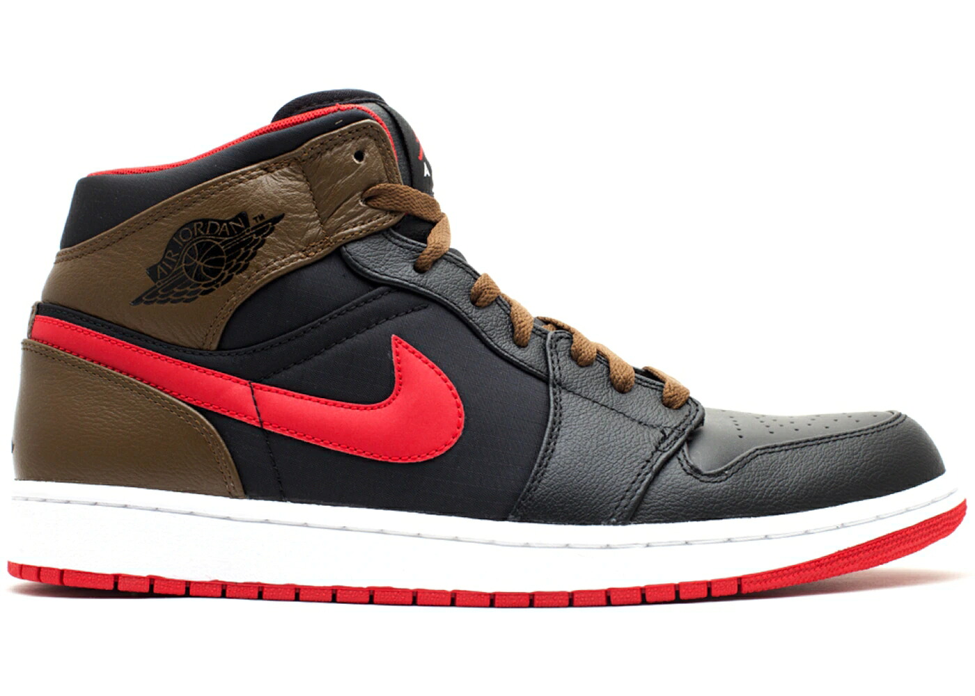 ナイキ ジョーダン ファット 黒色 ブラック 赤 レッド オリーブ 白色 ホワイト スニーカー メンズ JORDAN 1 PHAT BLACK RED OLIVE / BLACK GYM RED LIGHT OLIVE WHITE
