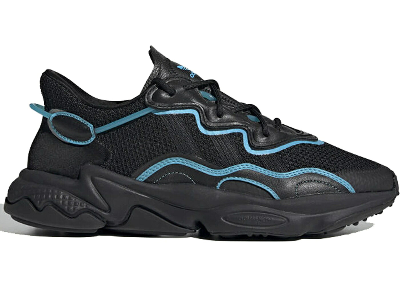 アディダス 中核グループ 黒いこと 黒いこと シアン スニーカー メンズ ADIDAS OZWEEGO CORE BLACK BRIGHT CYAN / CORE BLACK CORE BLACK BRIGHT