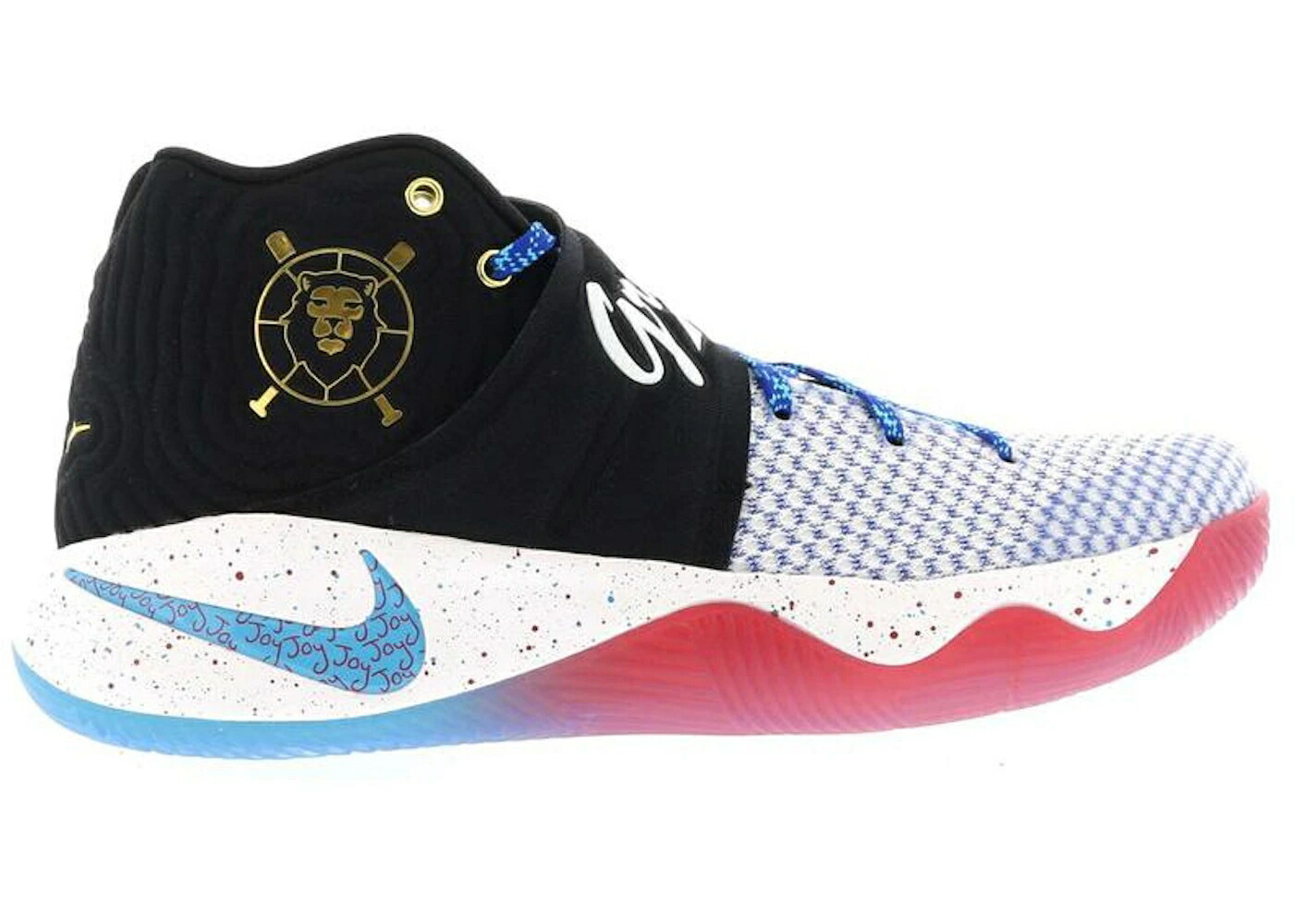 ナイキ カイリー 黒いこと 黒いこと 青味 青み ゴールド スニーカー メンズ NIKE KYRIE 2 DOERNBECHER / BLACK OMEGA BLUE METALLIC GOLD
