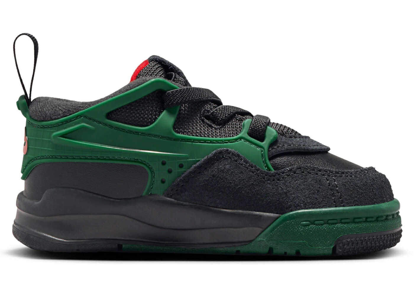 ナイキ ジョーダン 黒色 ブラック 緑 グリーン 赤 レッド ジュニア キッズ JORDAN 4 RM BLACK GORGE GREEN VARSITY RED (TD) / BLACK GORGE GREEN VARSITY RED