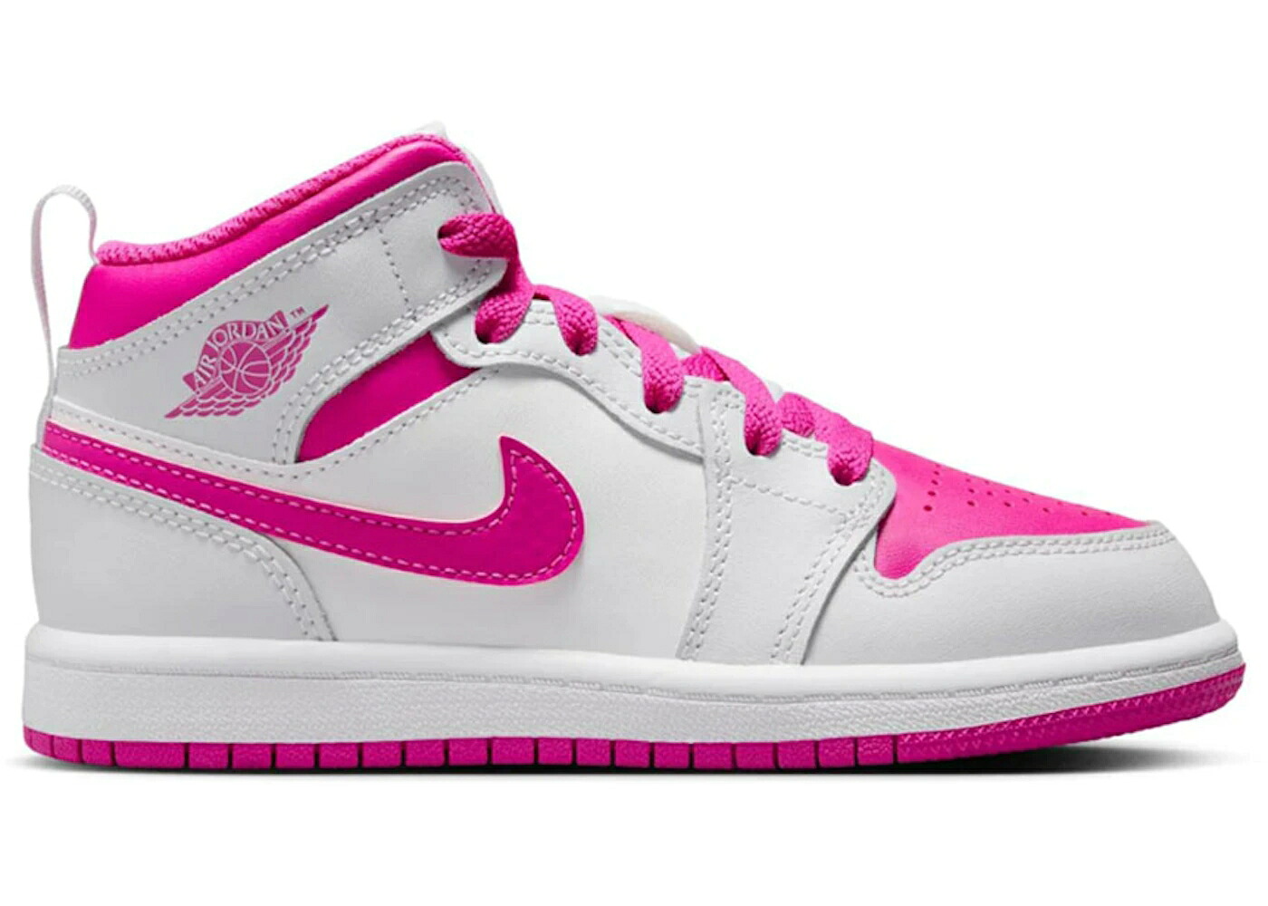 ナイキ ジョーダン ミッド ファイア ピンク 白色 ホワイト ジュニア キッズ JORDAN 1 MID FIRE PINK (PS) / IRIS WHISPER WHITE FIRE PINK ベビー マタニティ スニーカー