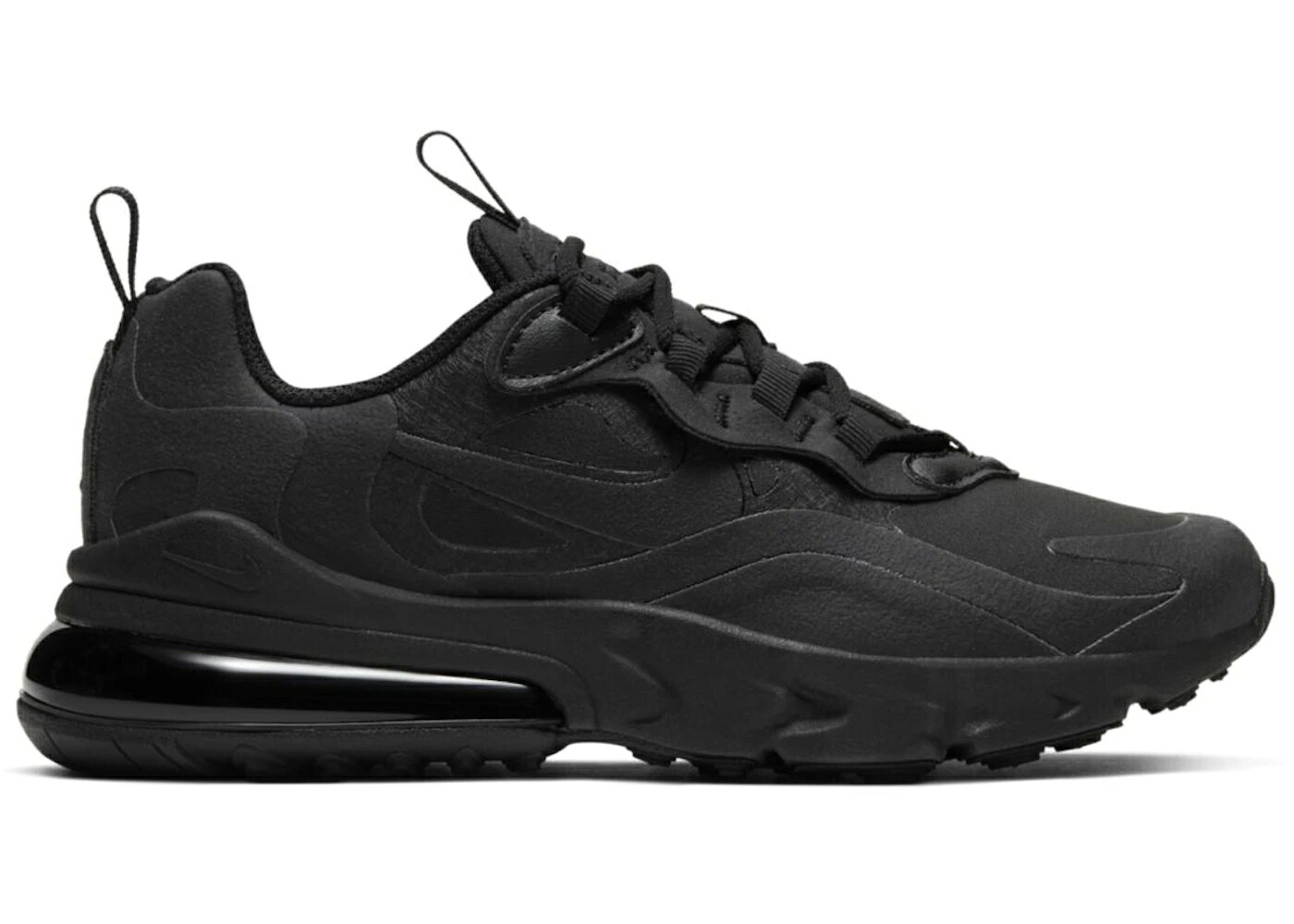 ナイキ マックス リアクト 黒色 ブラック エアマックス ジュニア キッズ NIKE AIR MAX 270 REACT TRIPLE BLACK (GS) / BLACK BLACK BLACK ベビー マタニティ スニーカー｜スニケス