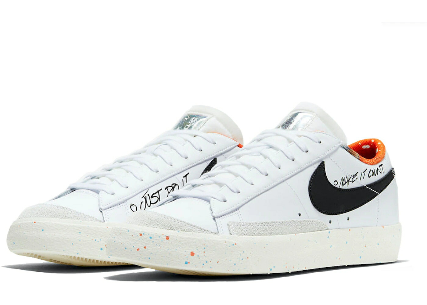 ナイキ ブレイザー 白色 ホワイト スニーカー メンズ NIKE BLAZER LOW 77 MAKE IT COUNT / WHITE MULTI COLOR