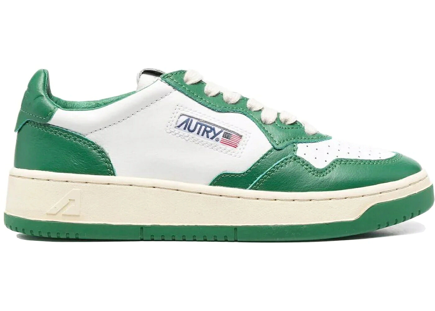 なめし革 白いこと 白いこと 緑 緑であること WOMEN\u0027S スニーカー レディース AUTRY MEDALIST LEATHER LOW WHITE GREEN (WOMEN\u0027S) / WHITE GREEN