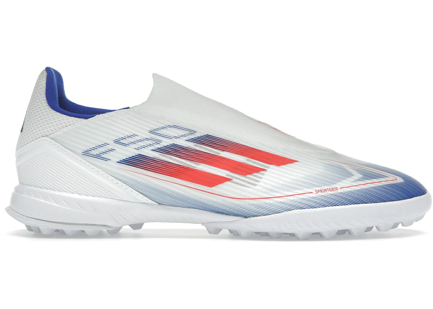 アディダス ターフ 白色 ホワイト 赤 レッド 青色 ブルー スニーカー メンズ ADIDAS F50 LEAGUE LACELESS TURF CLOUD WHITE SOLAR RED LUCID BLUE / CLOUD WHITE SOLAR RED LUCID BLUE