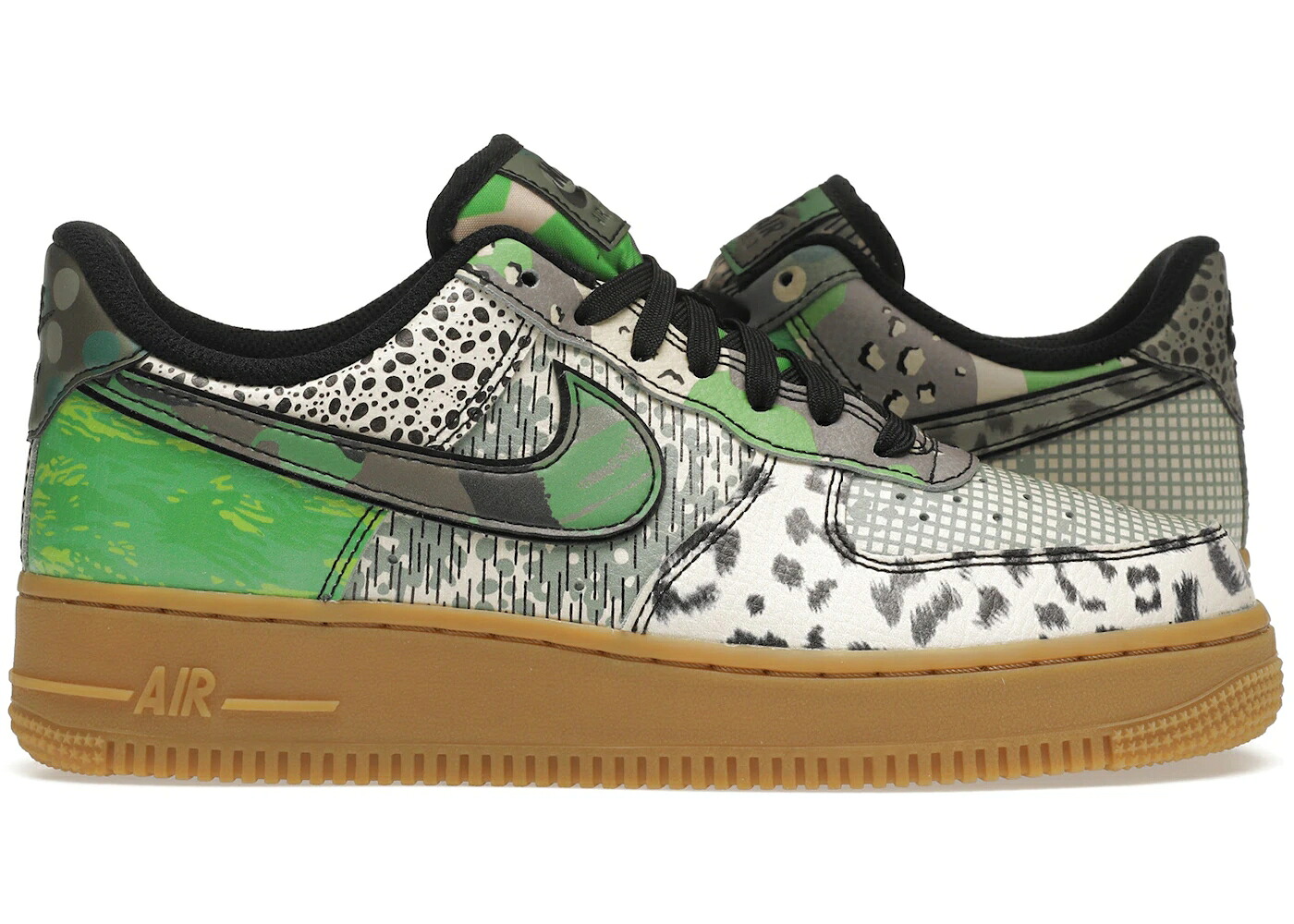 ナイキ シティ 黒いこと 黒いこと 緑 緑であること 空軍 スニーカー メンズ NIKE AIR FORCE 1 LOW CITY OF DREAMS / BLACK BLACK GREEN SPARK GUM
