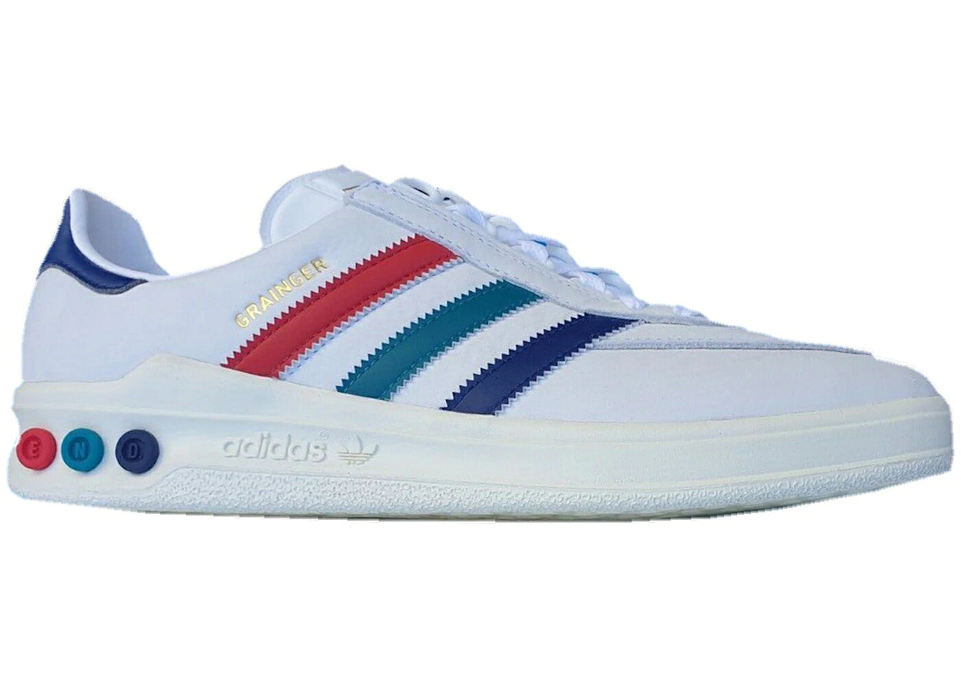アディダス 白いこと 白いこと 青味 青み 橙 オレンジ色 スニーカー メンズ ADIDAS GRAINGER END THREE BRIDGES / WHITE DARK BLUE ORANGE