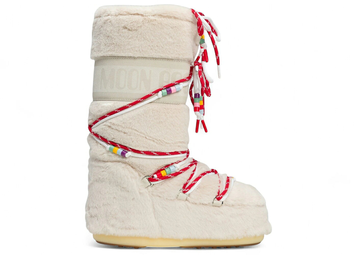 ムーンブーツ ブーツ アイコン 白色 ホワイト WOMEN'S スニーカー レディース MOON BOOT MOON BOOT ICON FAUX-FUR WHITE BEADS (WOMEN'S) / WHITE BEADS