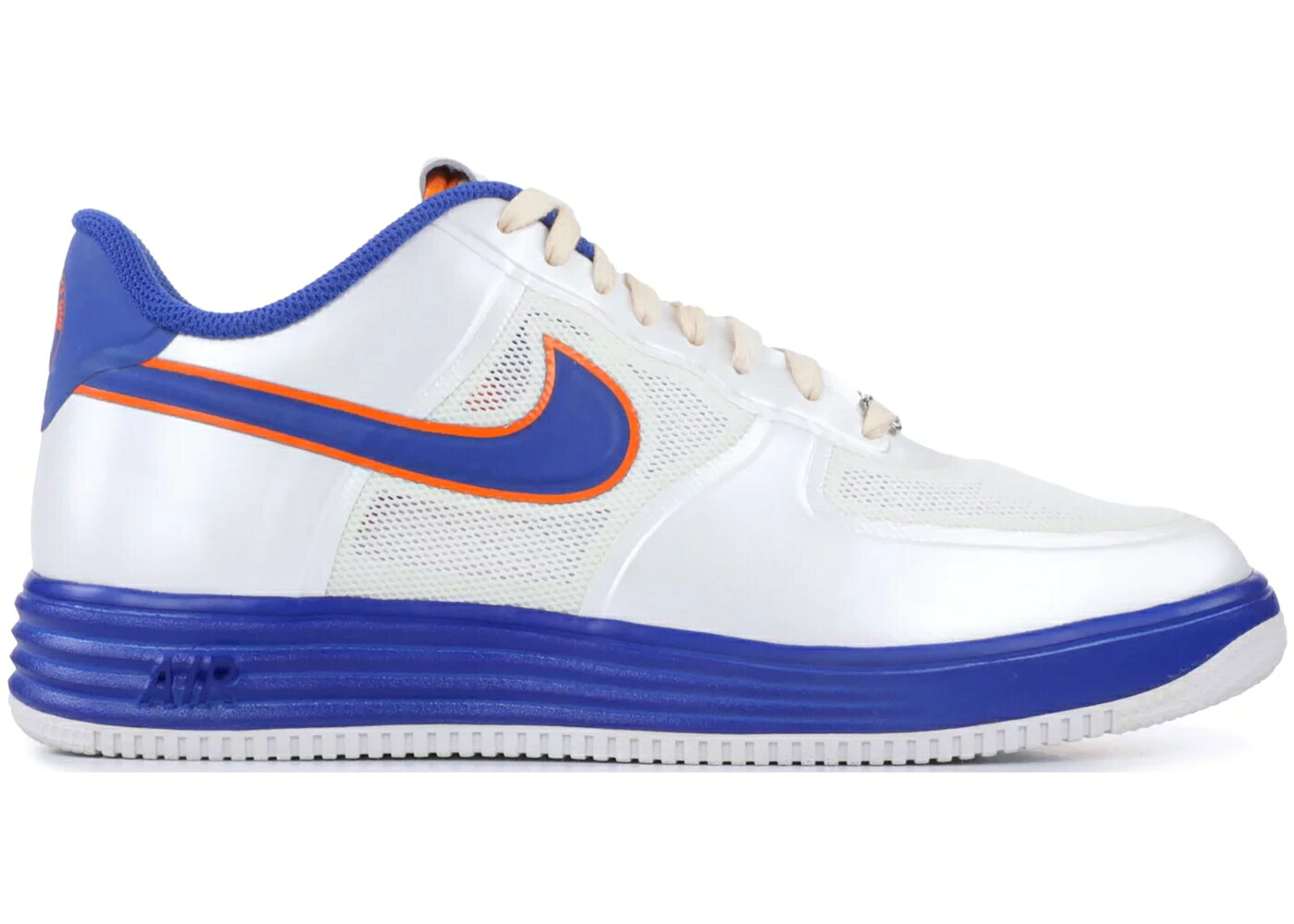 ナイキ ルーナー ルナー 白色 ホワイト カレッジ 青色 ブルー ゴールド スニーカー メンズ NIKE LUNAR FORCE 1 FUSE BEARBRICK / WHITE COLLEGE BLUE GOLD POST