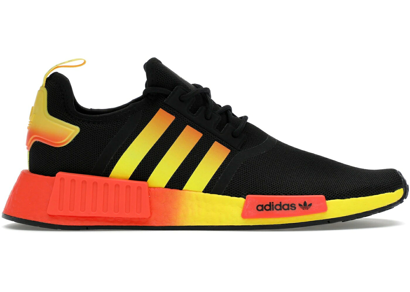アディダス 黒色 ブラック 橙 オレンジ 黄色 イエロー コア インパクト スニーカー メンズ ADIDAS NMD R1 BLACK ORANGE YELLOW GRADIENT / CORE BLACK SEMI IMPACT ORANGE
