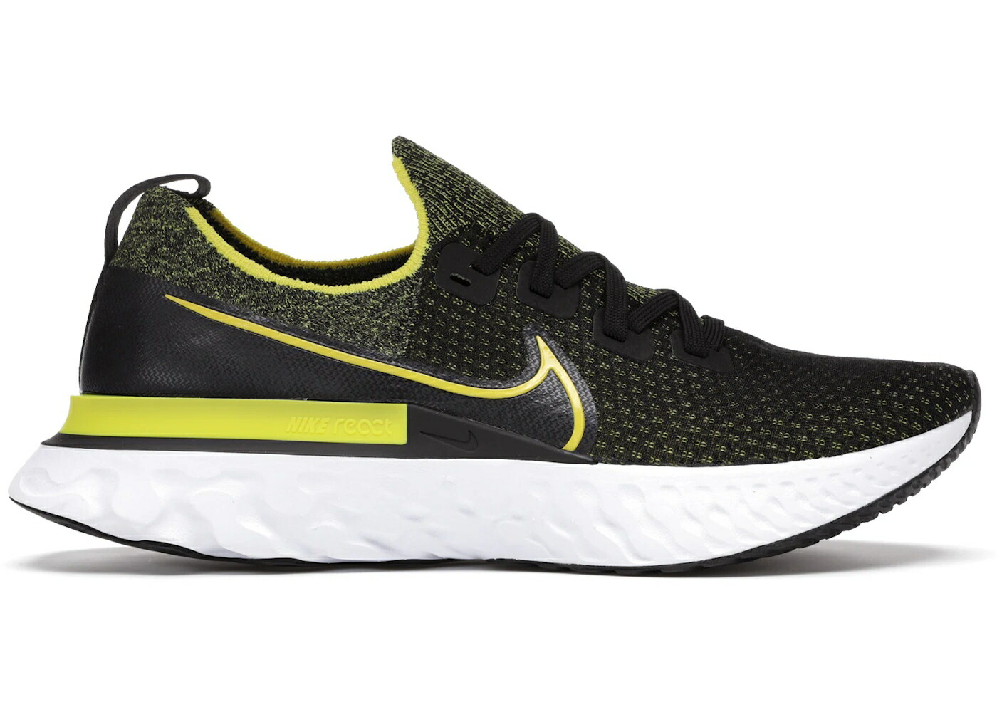 ナイキ リアクト ラン フライニット 黒色 ブラック 黄色 イエロー 白色 ホワイト スニーカー メンズ NIKE REACT INFINITY RUN FLYKNIT BLACK SONIC YELLOW / BLACK WHITE ANTHRACITE SONIC