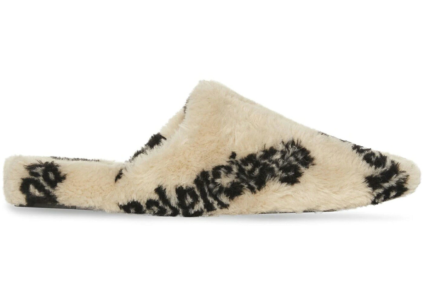 バレンシアガ ロゴ ベージュ 黒色 ブラック スニーカー メンズ BALENCIAGA ALL OVER LOGO MULE BIEGE TEDDY / BEIGE BLACK