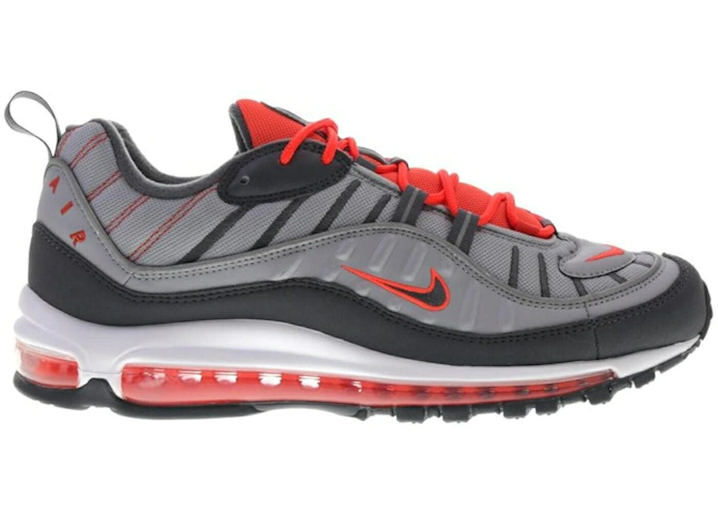ナイキ マックス 灰色 グレー クリムゾン エアマックス スニーカー メンズ NIKE AIR MAX 98 WOLF GREY TOTAL CRIMSON / WOLF GREY DARK GREY TOTAL