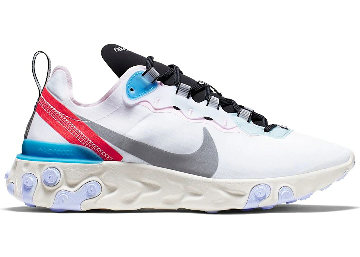 ナイキ リアクト エレメント 青色 ブルー 白色 ホワイト 銀色 シルバー WOMEN'S スニーカー レディース NIKE REACT ELEMENT 55 BLUE HERO (WOMEN'S) / WHITE SILVER PHANTOM BLUE HERO|スニケス