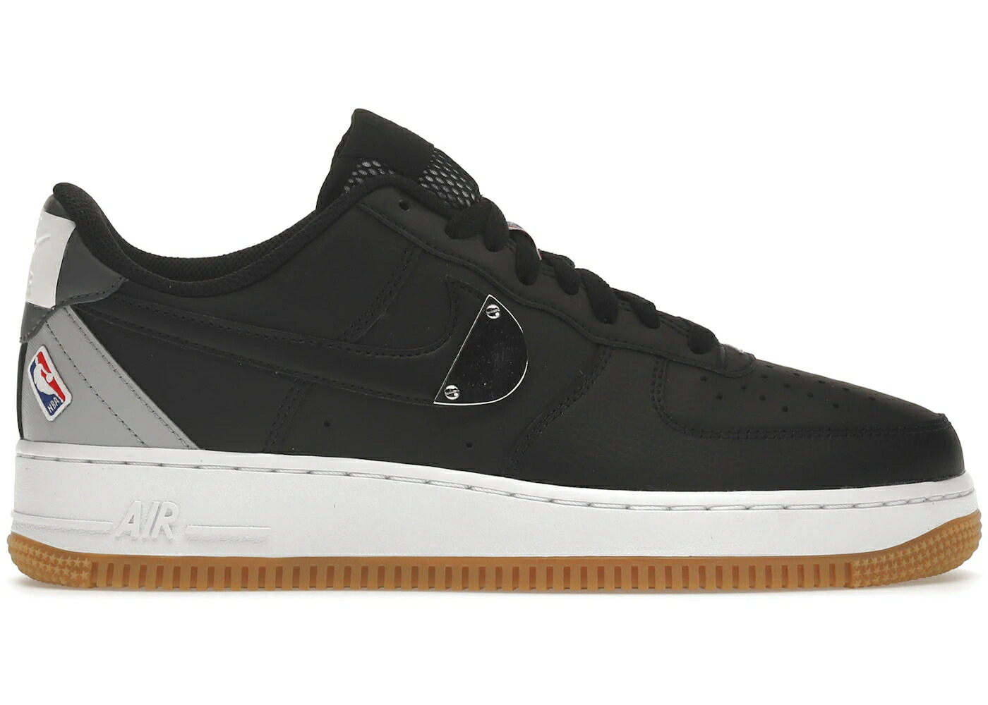 ナイキ 黒色 ブラック 銀色 シルバー エアフォース 07 スニーカー メンズ NIKE AIR FORCE 1 LOW NBA BLACK SILVER / BLACK SILVER GUM