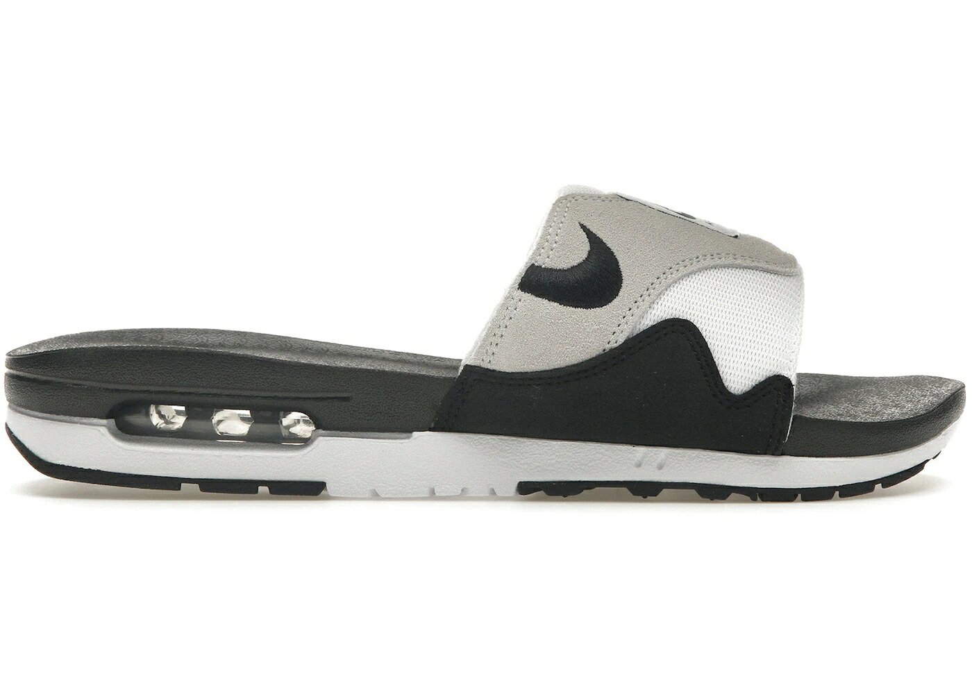 ナイキ マックス サンダル 白色 ホワイト 黒色 ブラック 灰色 グレー エアマックス スニーカー メンズ NIKE AIR MAX 1 SLIDE WHITE BLACK / WHITE LIGHT NEUTRAL GREY BLACK
