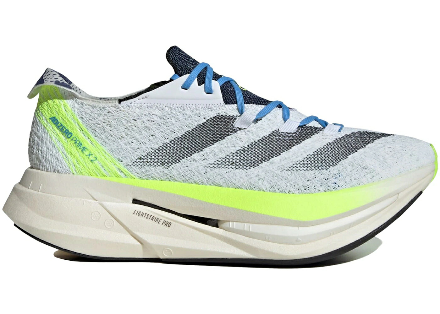 アディダス アディゼロ 白色 ホワイト 銀色 シルバー ライム コア 黒色 ブラック 2.0 スニーカー メンズ ADIDAS ADIZERO PRIME X STRUNG CLOUD WHITE WONDER SILVER LIME / CLOUD WHITE CORE BLACK WONDER