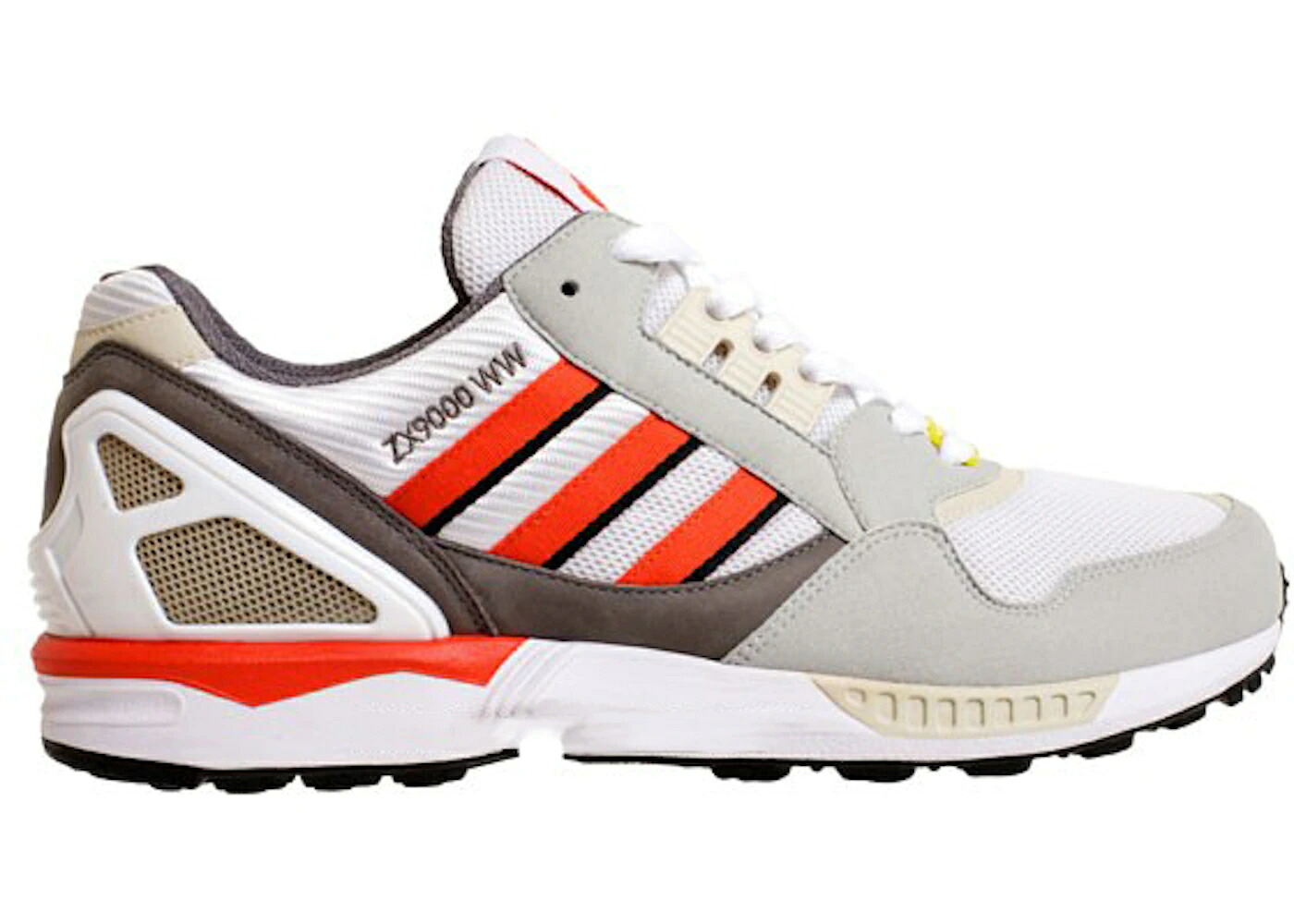 アディダス 白色 ホワイト 灰色 グレー 赤 レッド スニーカー メンズ ADIDAS ZX 9000 WOOD / WHITE GREY RED｜スニケス