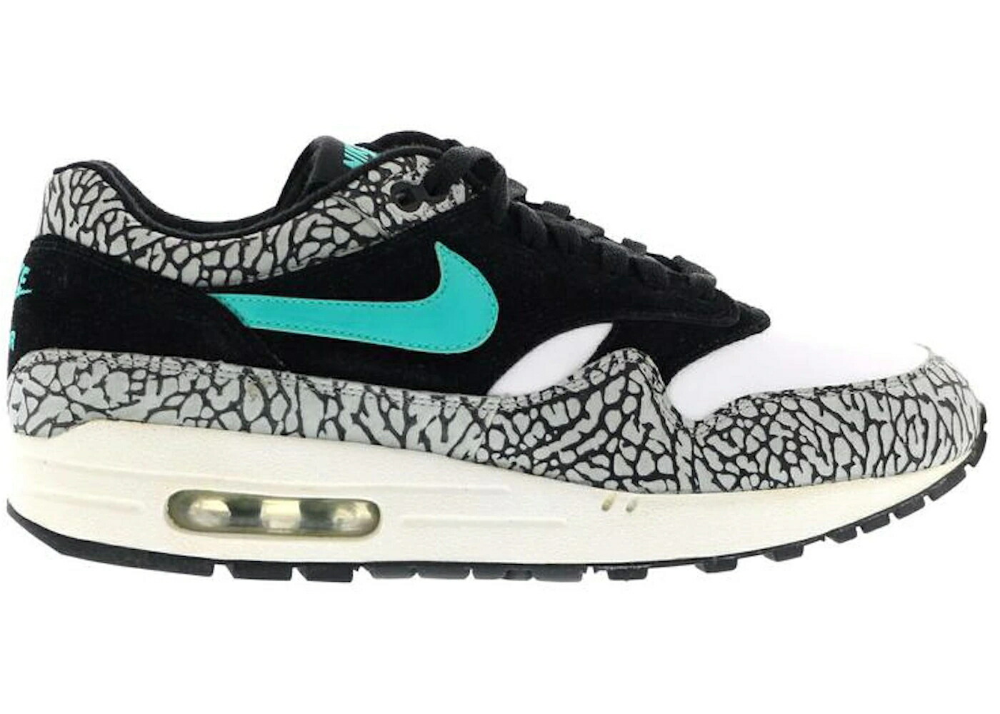 ナイキ マックス エレファント 黒色 ブラック 翡翠 ジェード 白色 ホワイト エアマックス スニーカー メンズ NIKE AIR MAX 1 ATMOS ELEPHANT (2007) / BLACK CLEAR JADE WHITE|スニケス