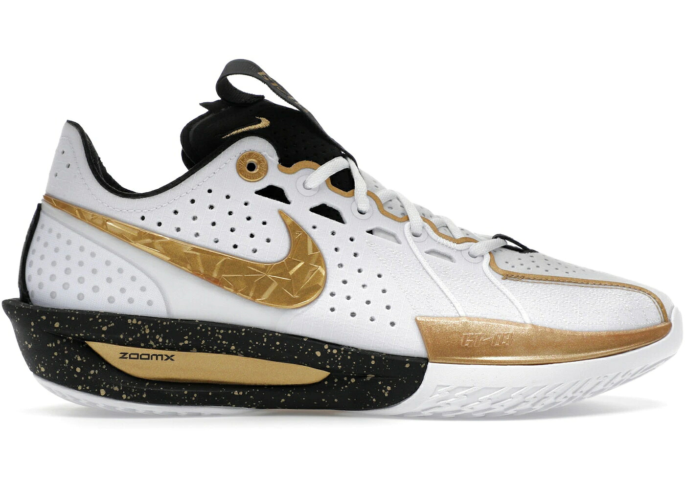 ナイキ 望遠レンズ 白いこと 白いこと 黒いこと 黒いこと ゴールド スニーカー メンズ NIKE AIR ZOOM GT CUT 3 CHBL / WHITE BLACK METALLIC GOLD